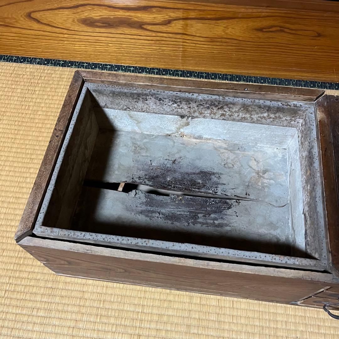 大正ロマン　希少品　肘掛け火鉢　引き出し付き