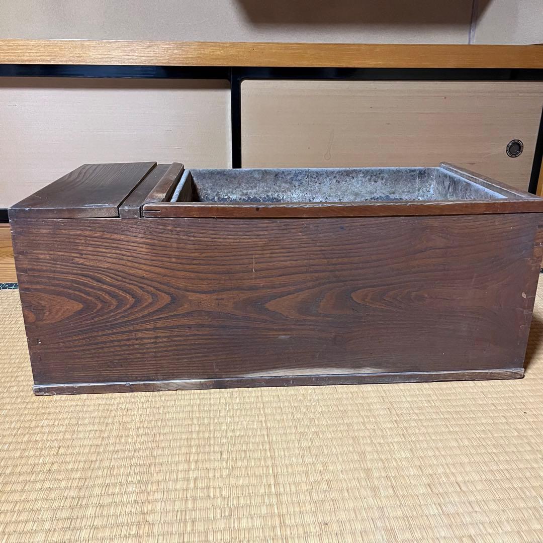 大正ロマン　希少品　肘掛け火鉢　引き出し付き