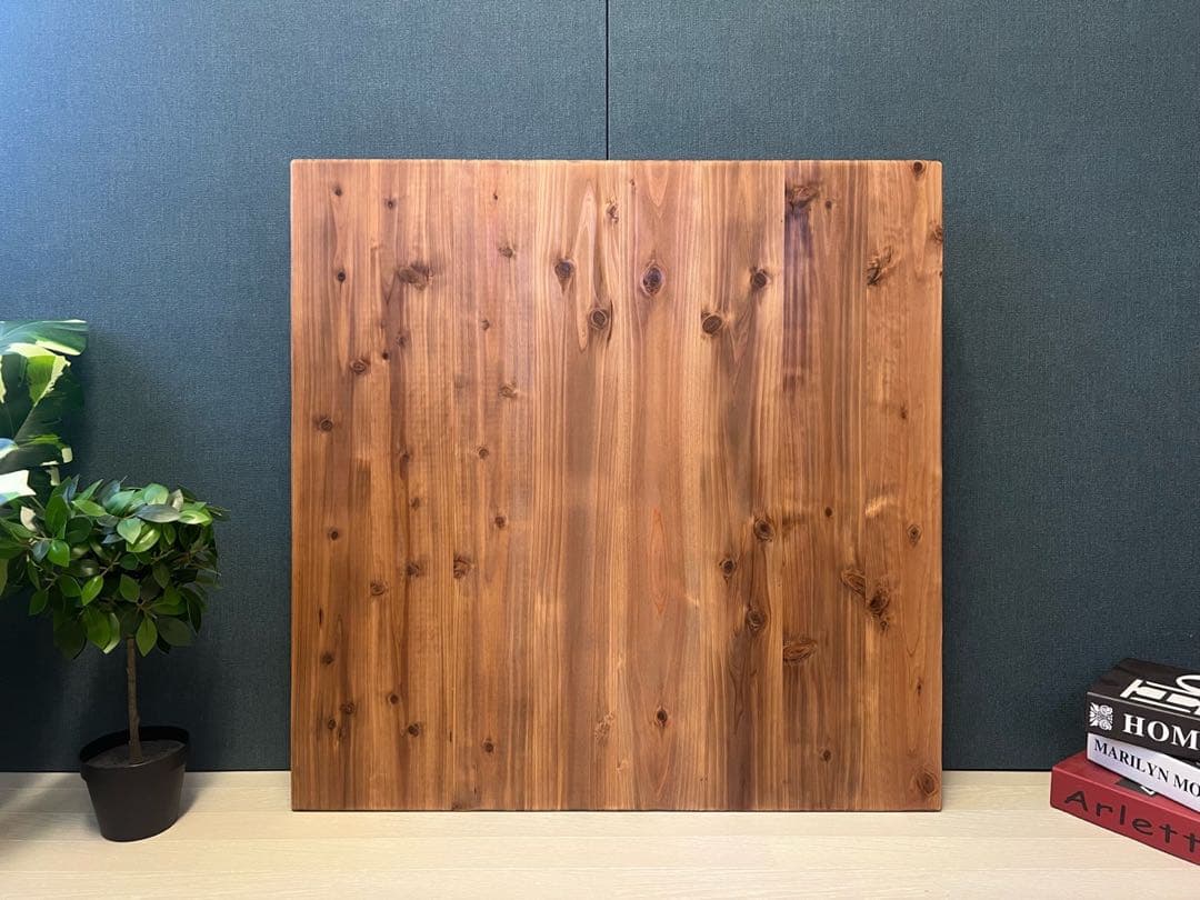 【送料無料】 ローテーブル 正方形 90cm 杉 ブラウン 折り畳み脚 ハ型