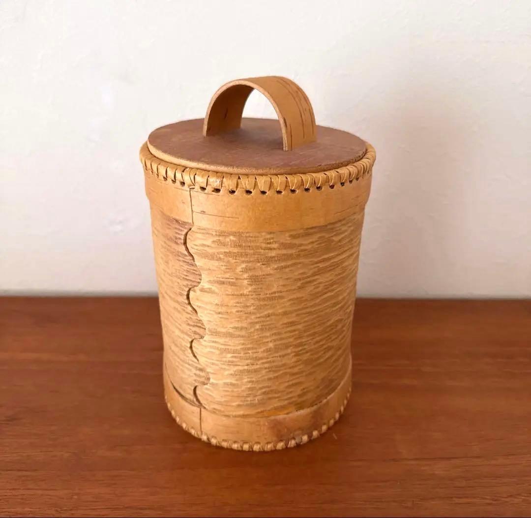 【北欧ヴィンテージ】白樺の筒形キャニスター