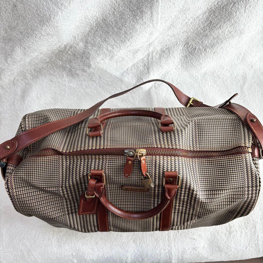 ポロラルフローレン ボストンバッグ PVCレザー２WAY ブラウン ヴィンテージ