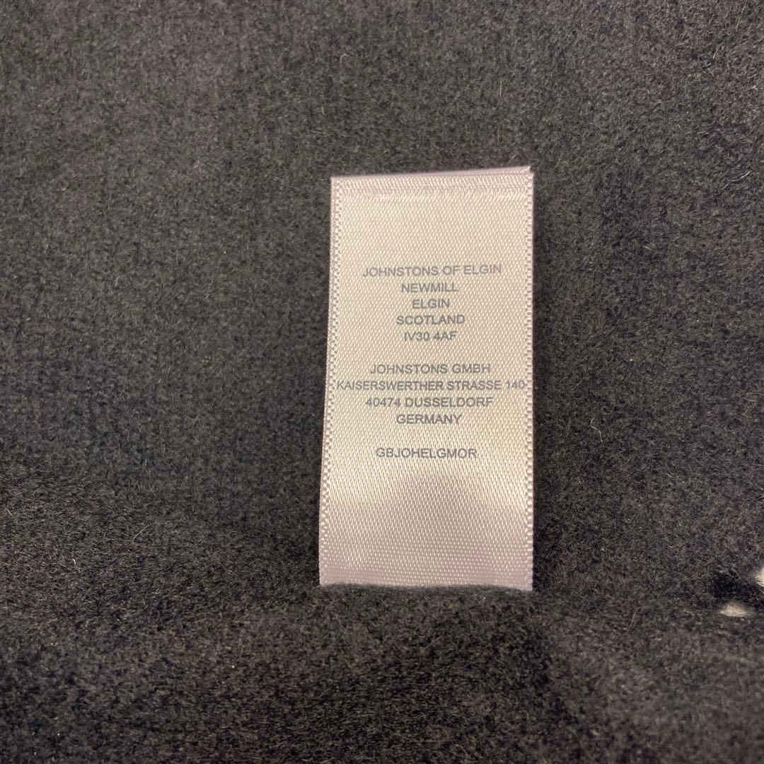 新品 ジョンストンズ カシミヤ100％ マフラー ブラック