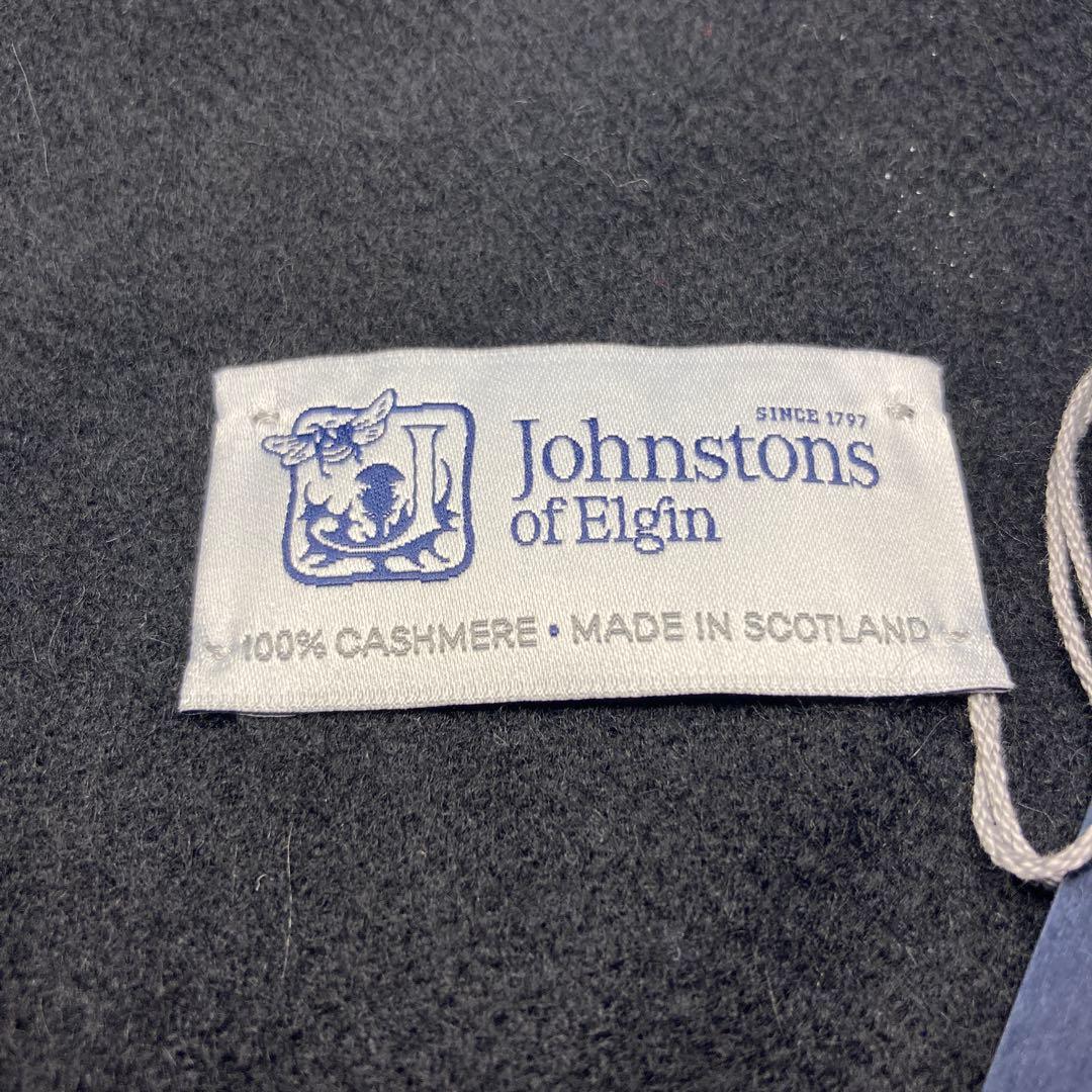 新品 ジョンストンズ カシミヤ100％ マフラー ブラック