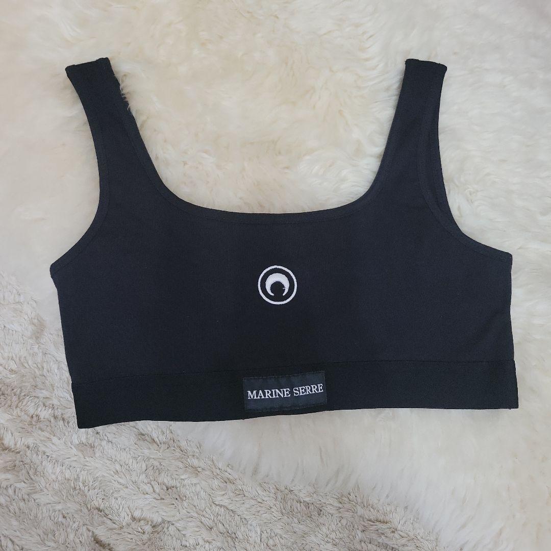 MARINE SERRE ブラック スポーツブラ