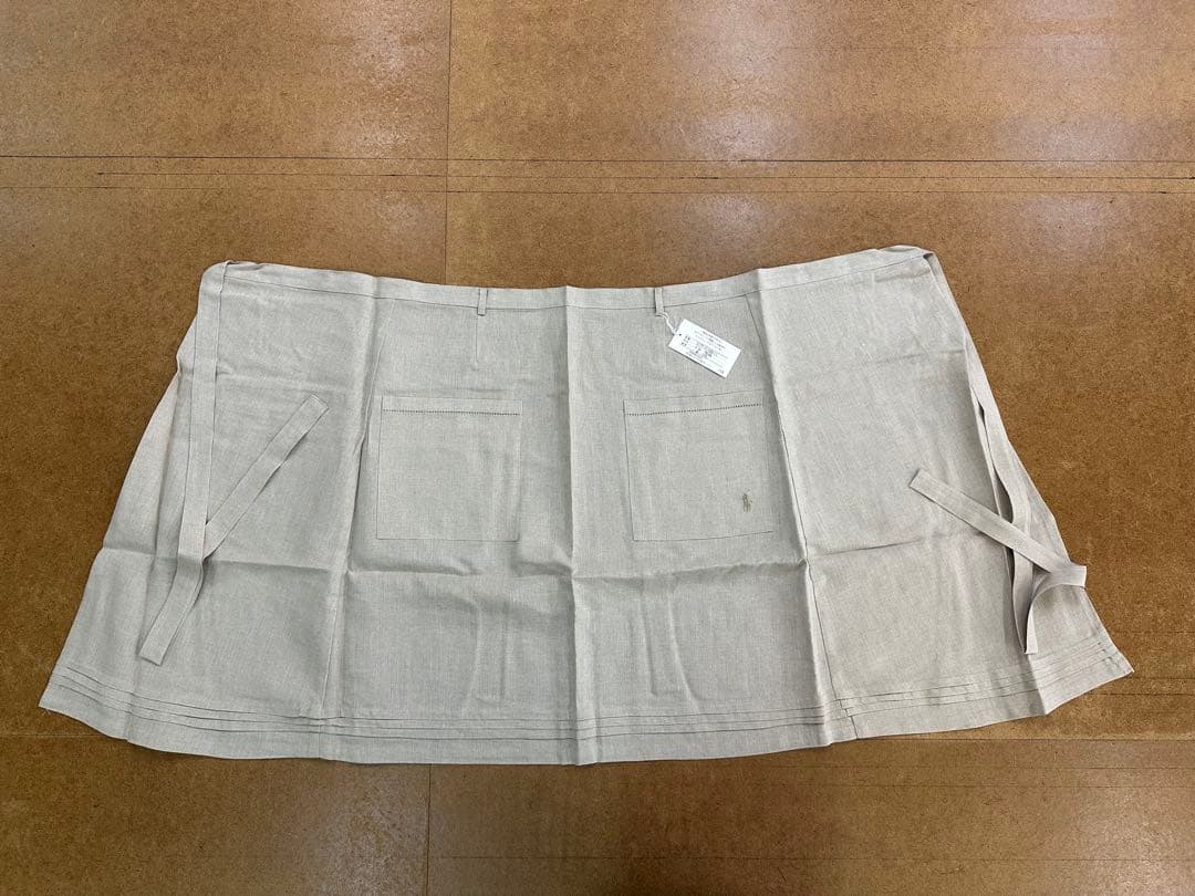 RALPH LAUREN 刺繍入り麻エプロン