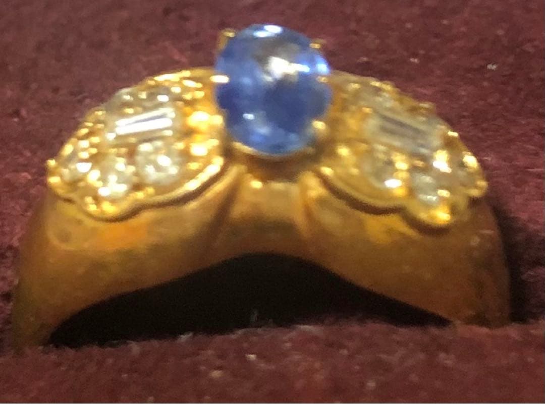 ミ*読様 指輪総重量約4g サファイアダイヤモンドエレガントリング18Kゴールド