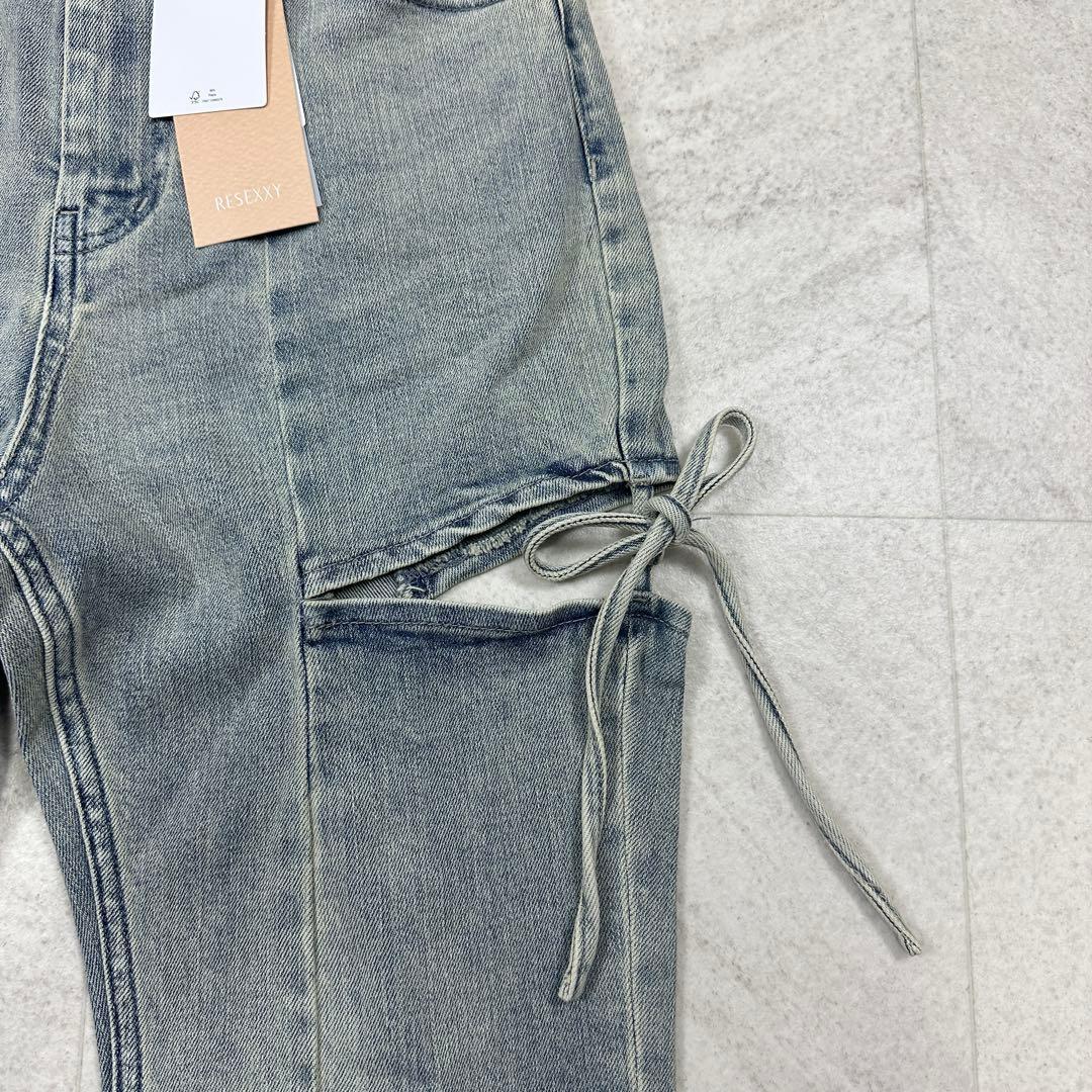未使用タグ付【RESEXXY】カットアウト リボン デニムパンツ ICE M