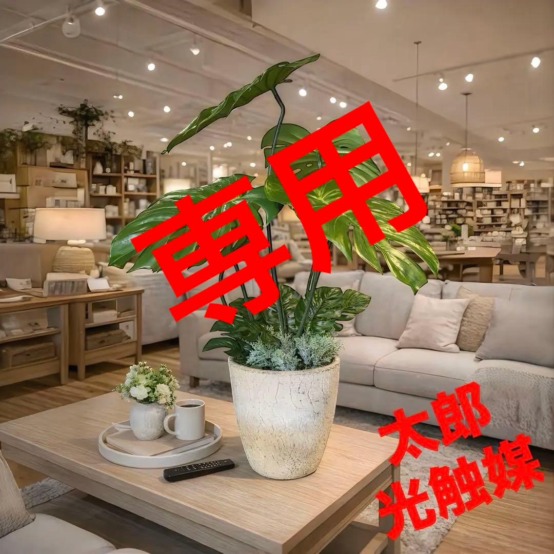 光触媒　人工観葉植物　ウォールグリーン　フェイクグリーン　バリ風特大モンステラ3