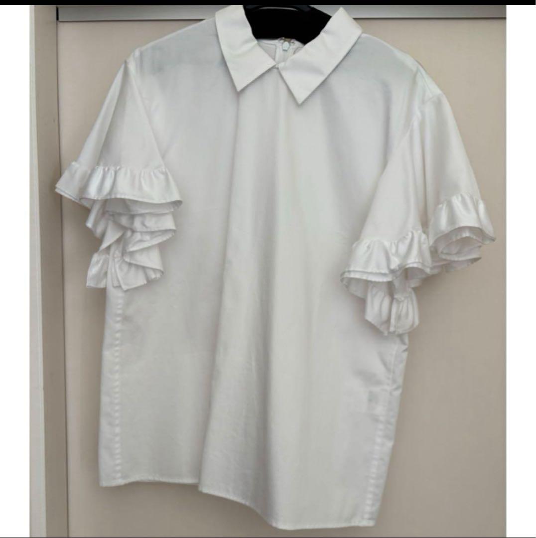 ヨーコチャン　ラッフルスリーブポイントカラーブラウス