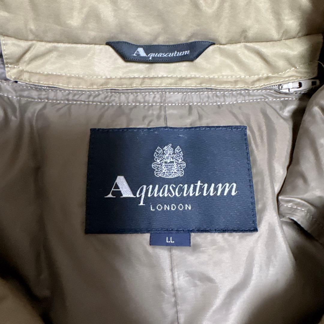 Aquascutum フード付きステンカラーコート LLサイズ ベージュ