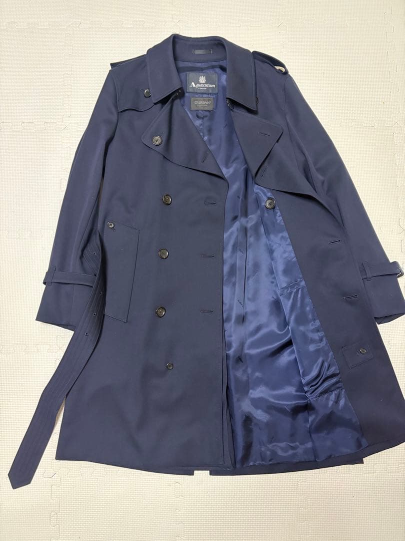 Aquascutum D'URBAN トレンチコート　美品　ネイビー