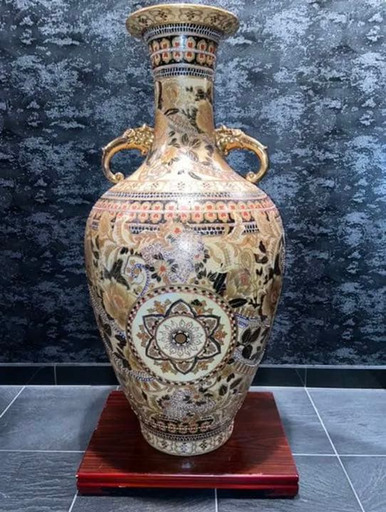 壺　花瓶　骨董　工芸　アンティーク　インテリア 91cm×44cm引取り可能な方