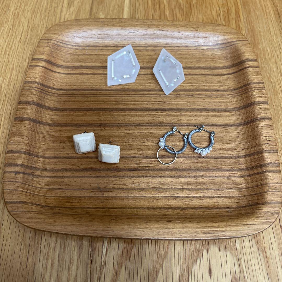 fujiiikuko/淡水パールとシルク糸のピアスetc 3点セット