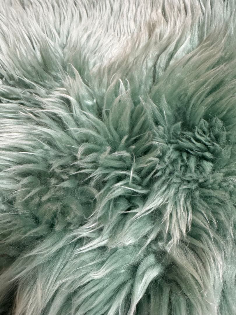 ミントグリーン ファーラグ 約195×185