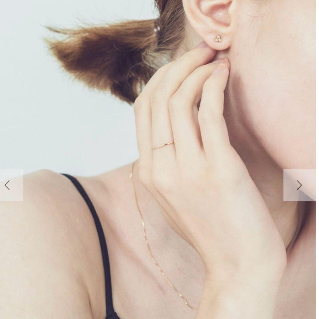 ete K18YG スキニー ダイヤモンド リング 13号