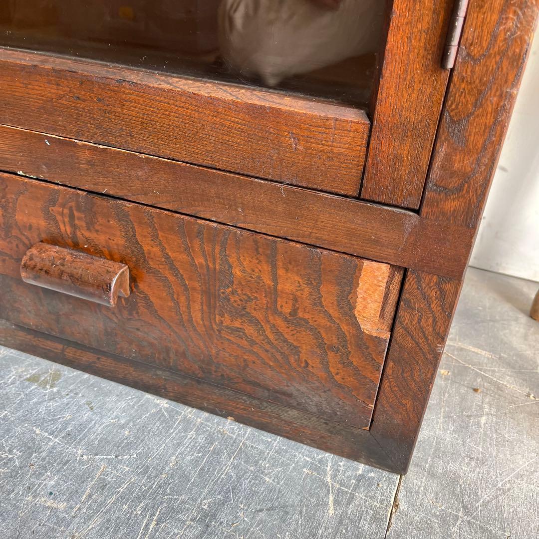 アンティーク ガラス 戸棚 チェスト キャビネット 飾り棚 昭和レトロ z459