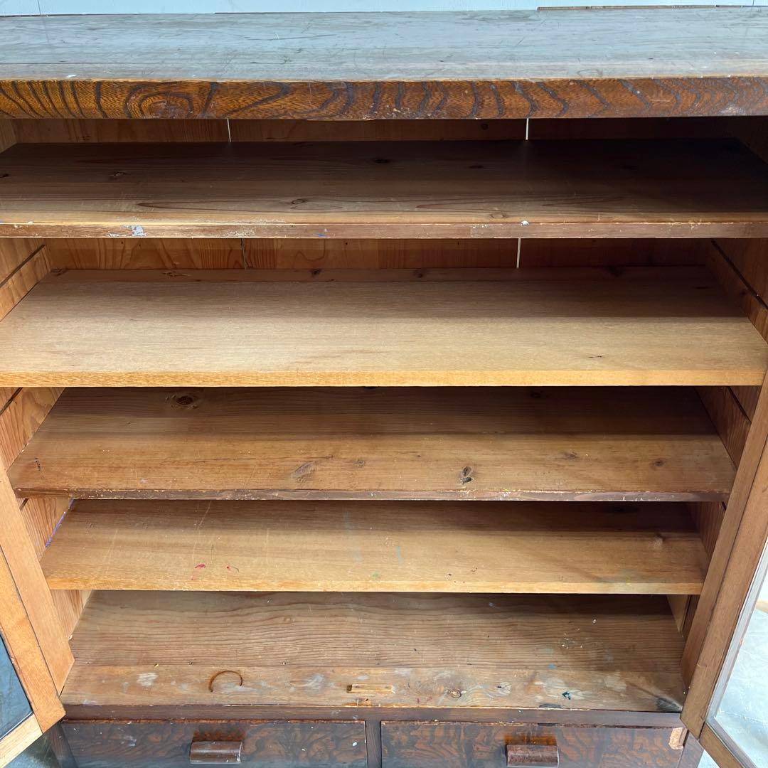 アンティーク ガラス 戸棚 チェスト キャビネット 飾り棚 昭和レトロ z459