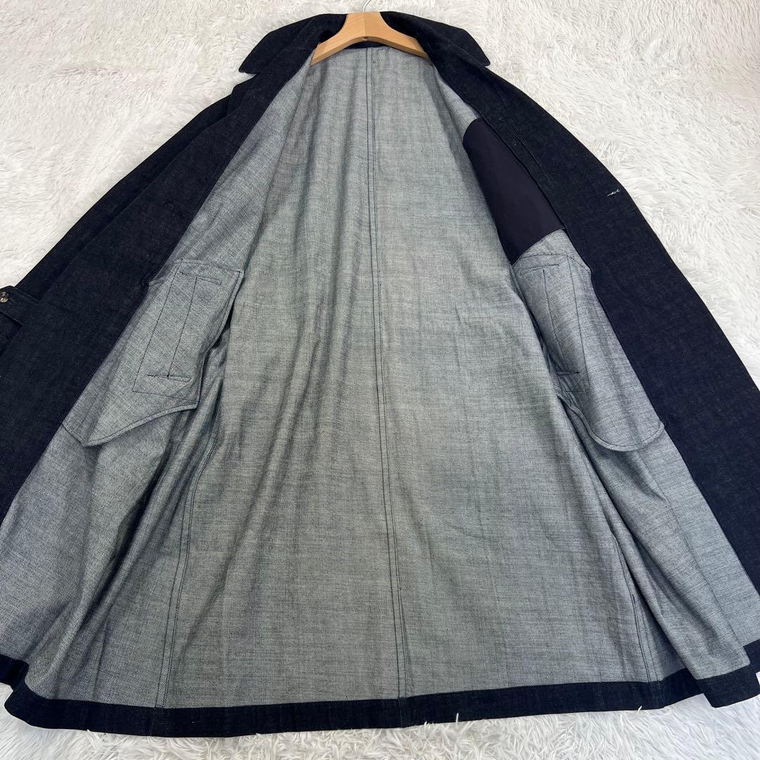 【美品】Sillage デニムロングコート　ワンウォッシュ　タイロッケンコート