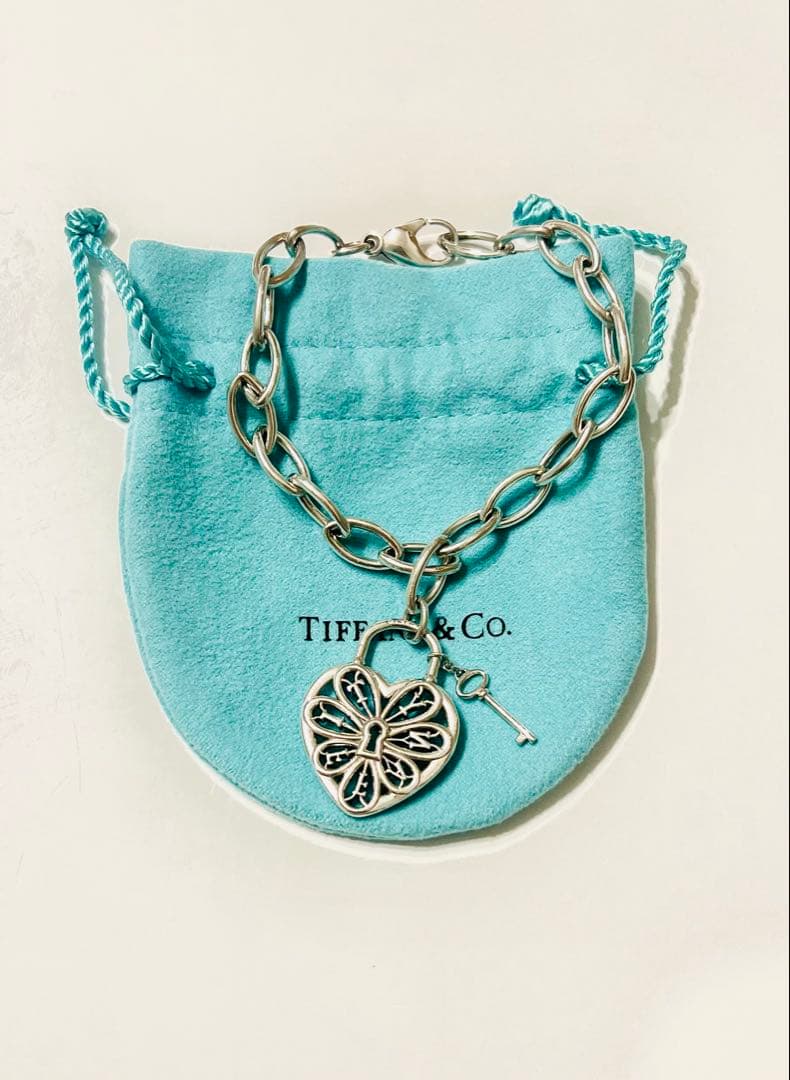 ティファニー　フィリグリー　ハート　キー　ブレスレット