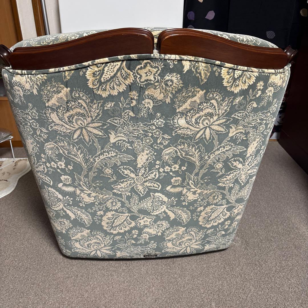 カリモク 1人掛けソファ アームチェア 花柄 ヴィンテージ