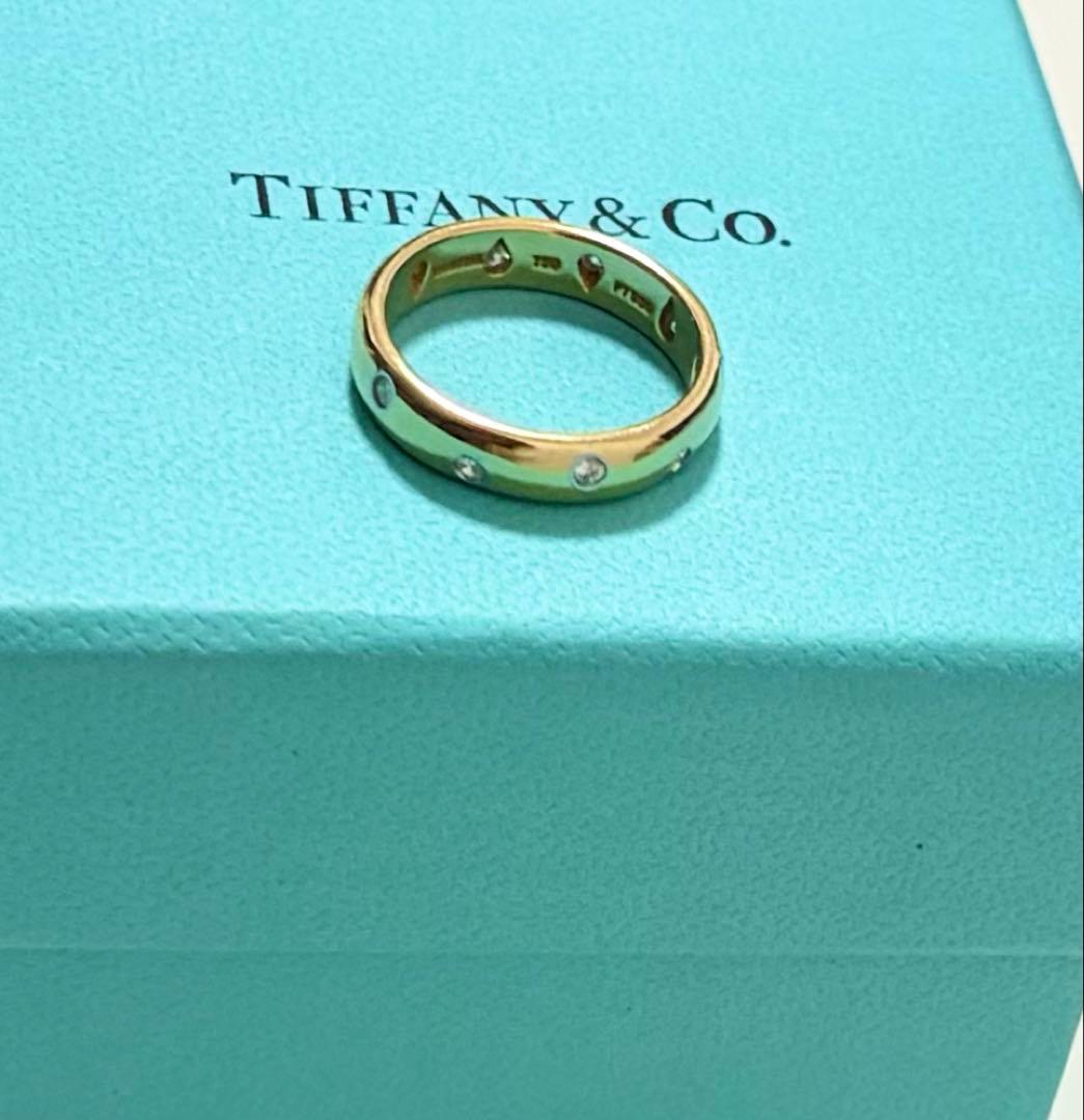 ティファニードッツリング k18イエローゴールド、プラチナ950、ダイヤ #50