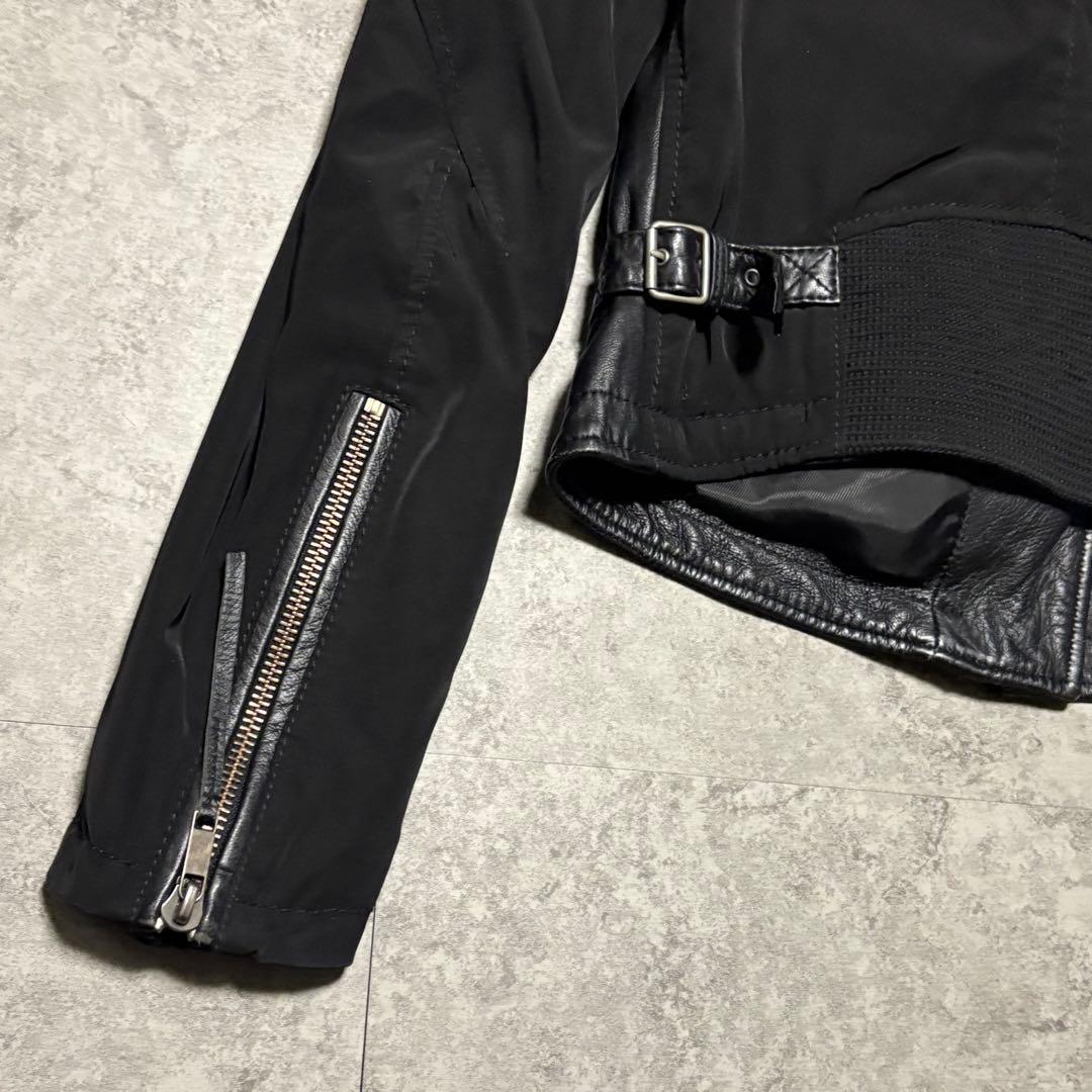 DIESEL ディーゼル　ダブルライダース レザー　切り替え　希少デザイン　S