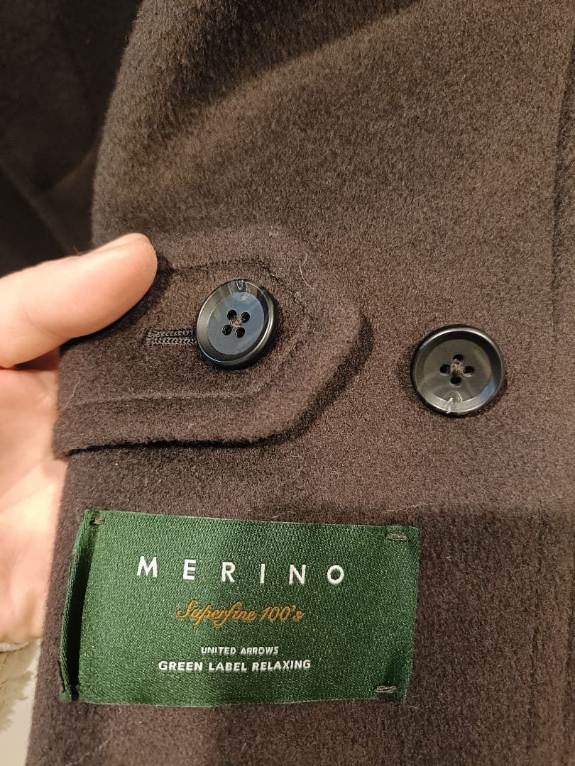 UNITED ARROWS MERINO ステンカラーコートブラウン