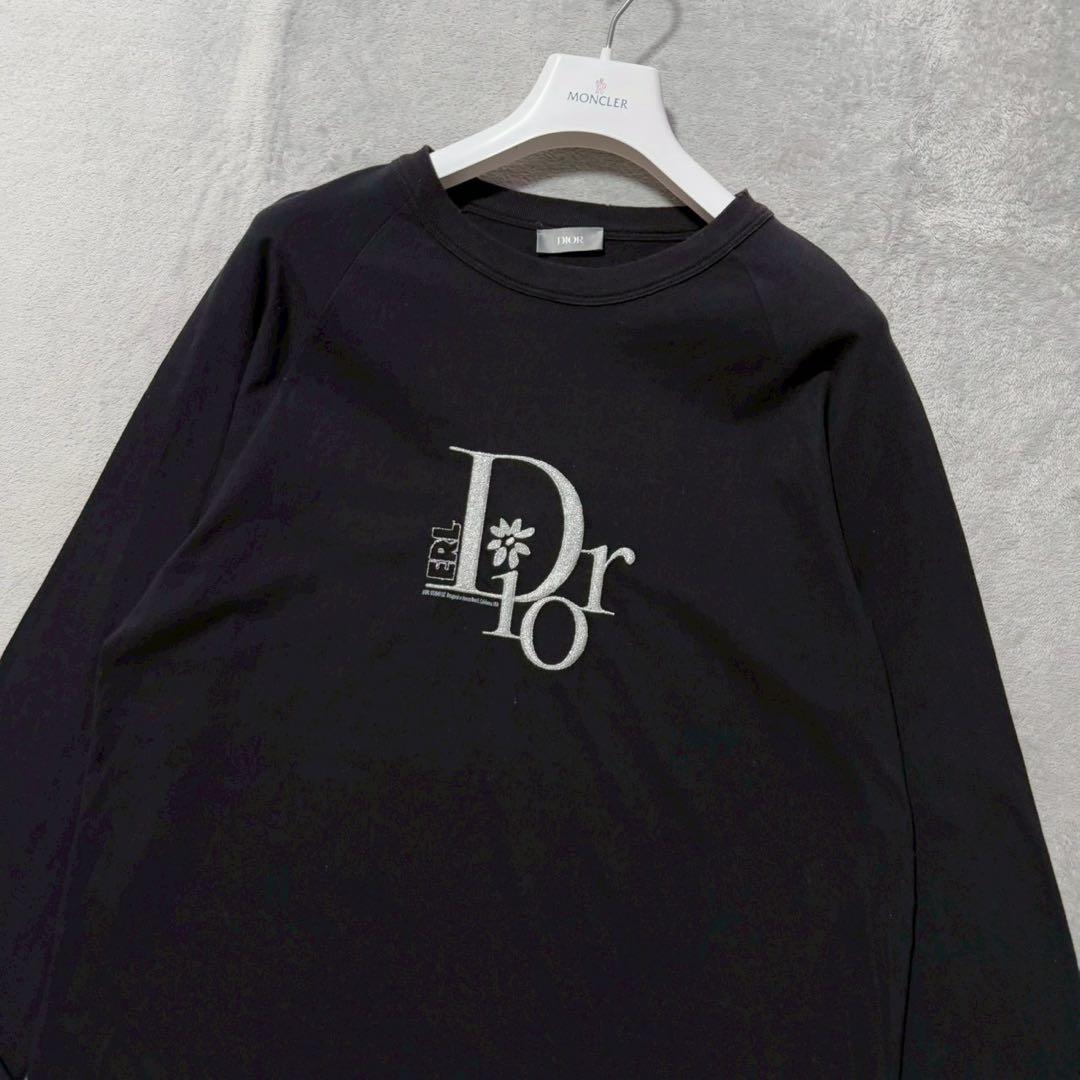 Christian Dior ERL ロゴ 立体刺繍 ロンT Mサイズ ブラック