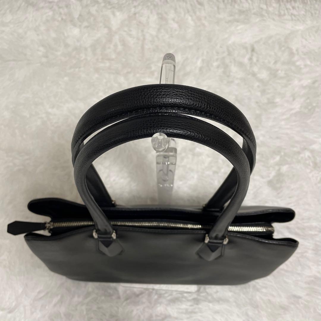 土屋鞄トートバッグ　ブラックレザーHINON ヒノン