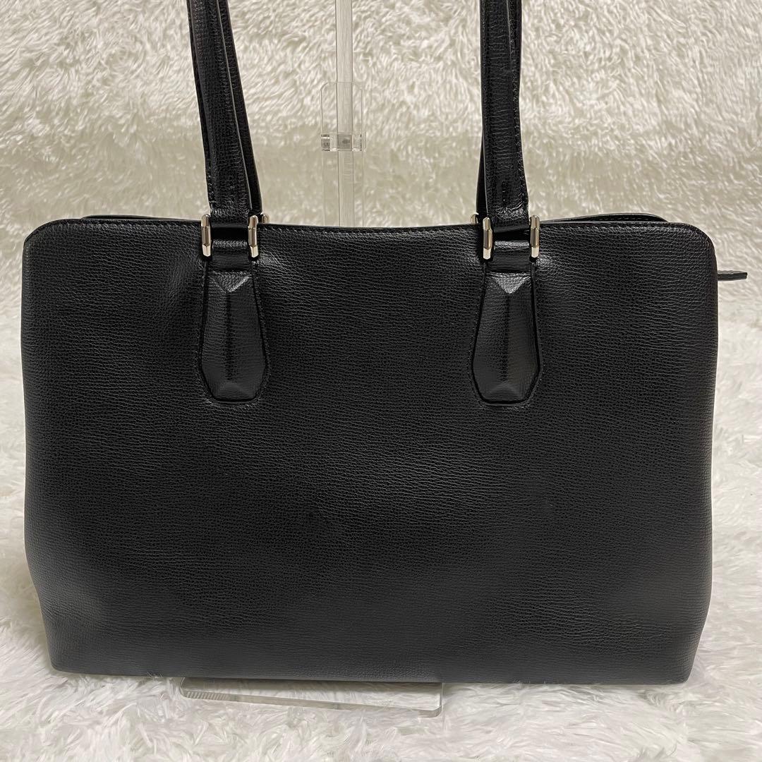 土屋鞄トートバッグ　ブラックレザーHINON ヒノン