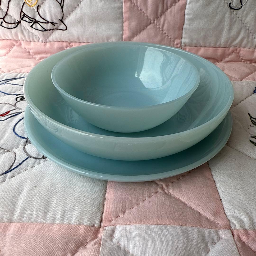 ファイヤーキングfirekingターコイズプレートデザートボウルスープボウル