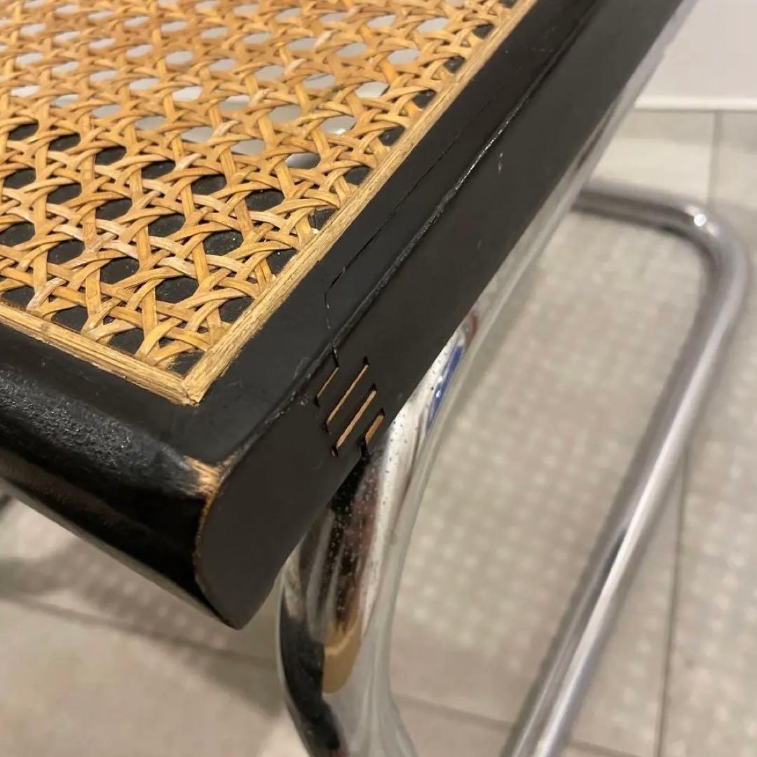 チェスカチェア リプロダクト ブラック ラタン スチール マルセルブロイヤー