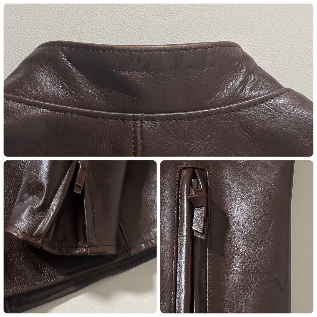 【美品】フルネルソン　ライダース ジャケット　本革レザー　42サイズ　ブラウン