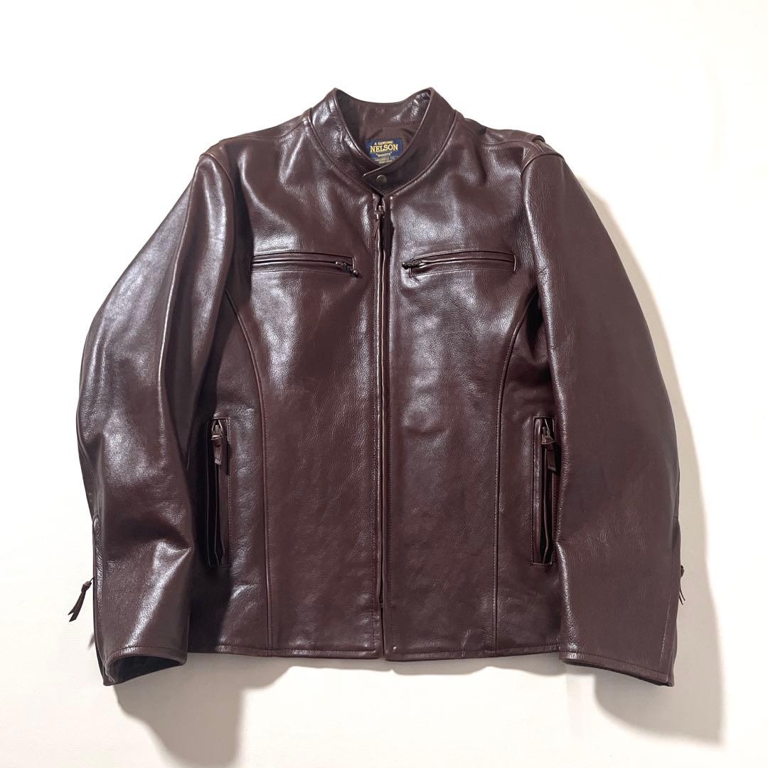 【美品】フルネルソン　ライダース ジャケット　本革レザー　42サイズ　ブラウン