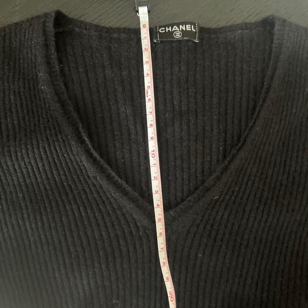 【美品】CHANEL カシミア100% ニット　Vネック　ブラック　黒