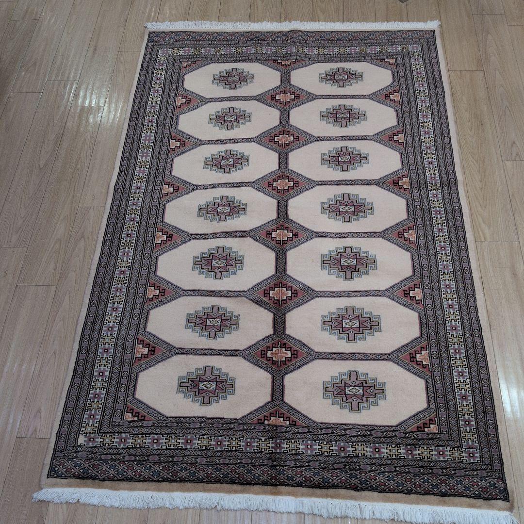 138x208cmパキスタン手織りじゅうたん(100)ペルシャ・ギャッベ・毛