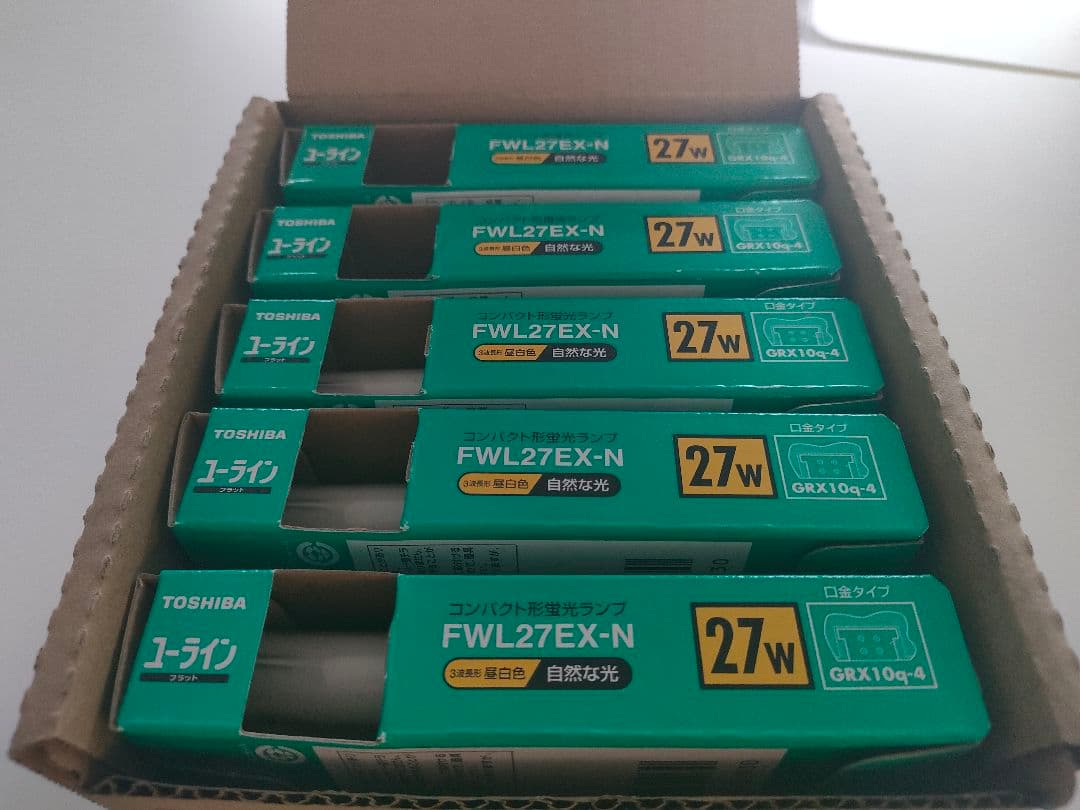 TOSHIBA FWL27EX-N×5個 フラット蛍光灯