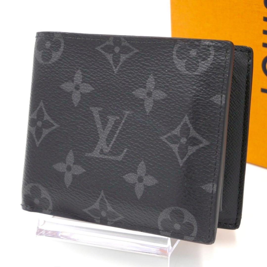 ルイヴィトン マルコ 二つ折り財布 エクリプス モノグラム ブラック
