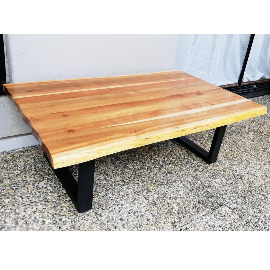 天然木アカシア無垢材 ローテーブル アイアン ダイニングテーブル