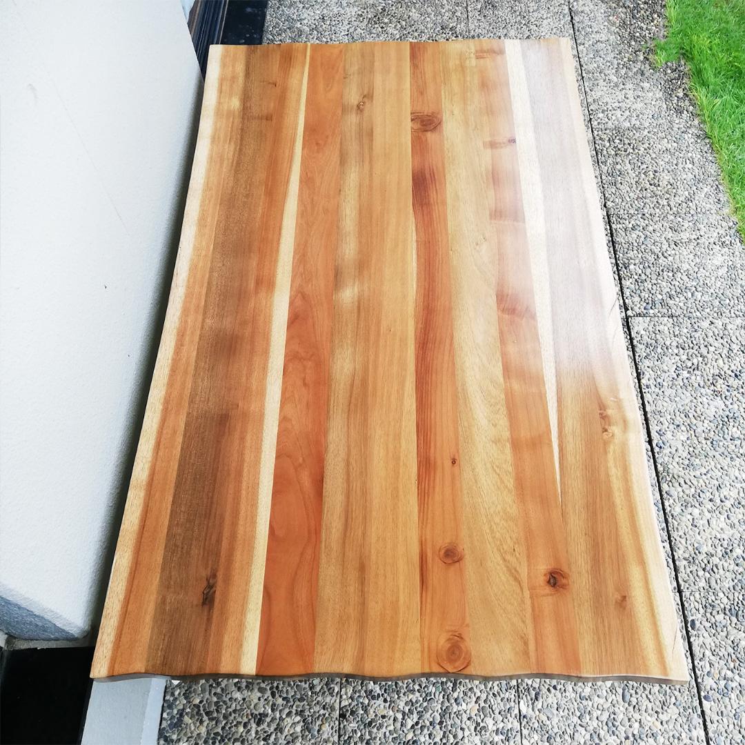 天然木アカシア無垢材 ローテーブル アイアン ダイニングテーブル