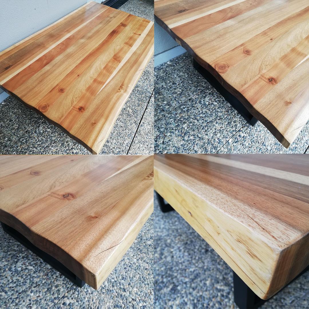 天然木アカシア無垢材 ローテーブル アイアン ダイニングテーブル