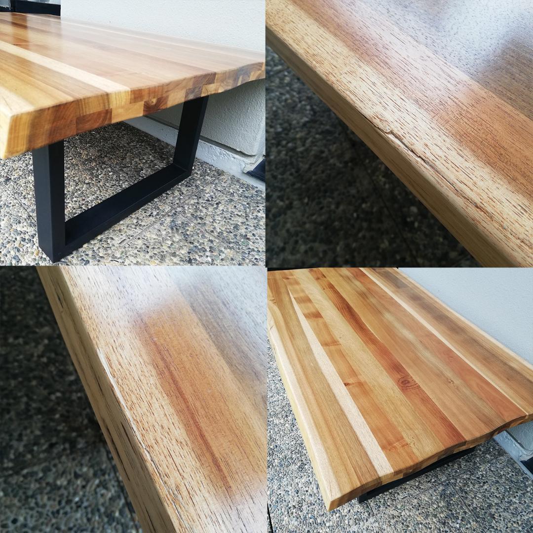 天然木アカシア無垢材 ローテーブル アイアン ダイニングテーブル