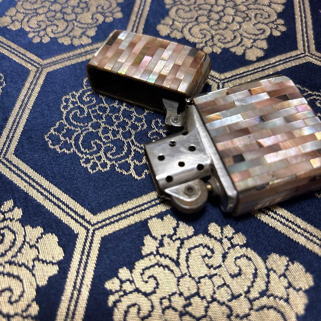 希少モザイクパターンの真珠母材ライター