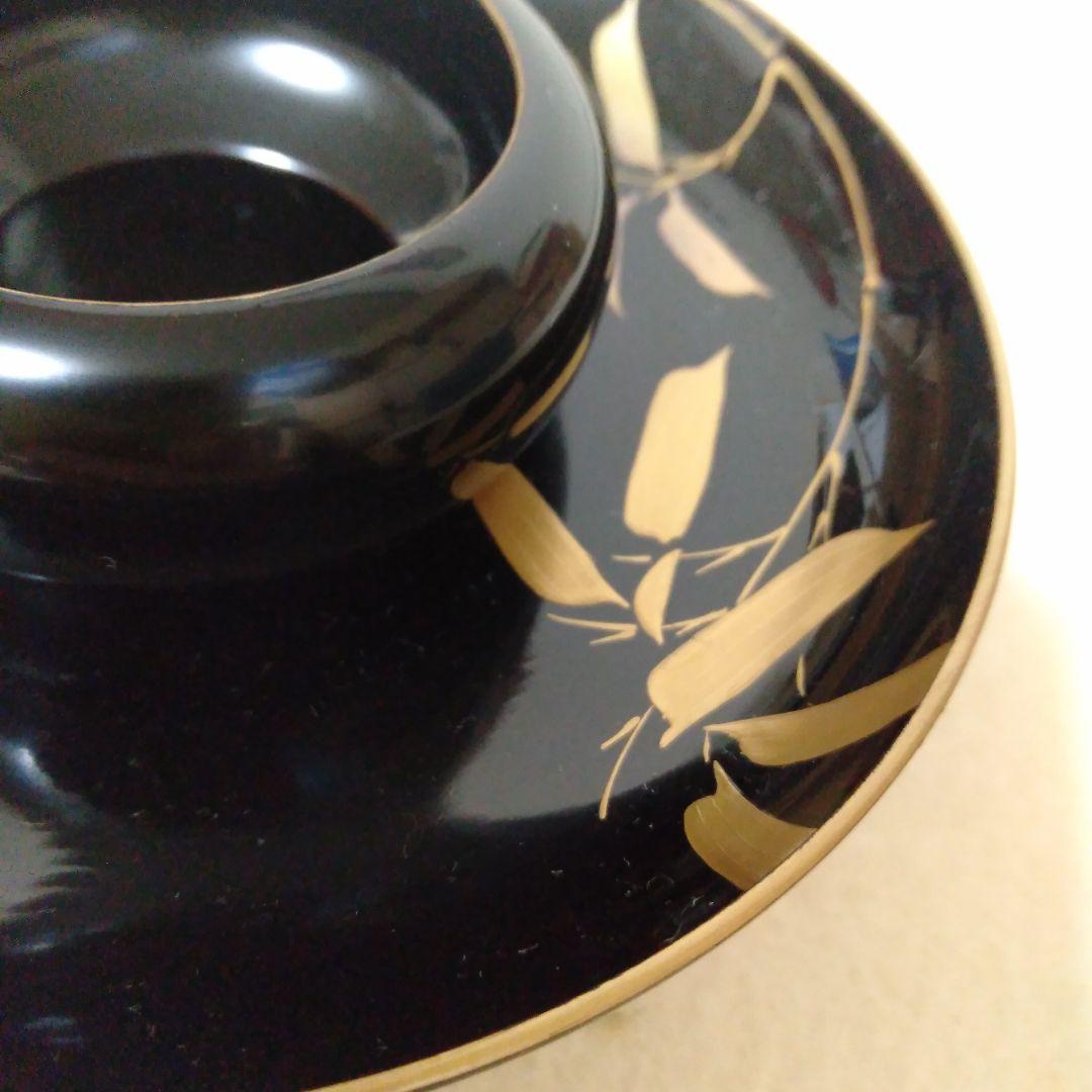 松竹梅蒔絵入　木製茶台十客　美品