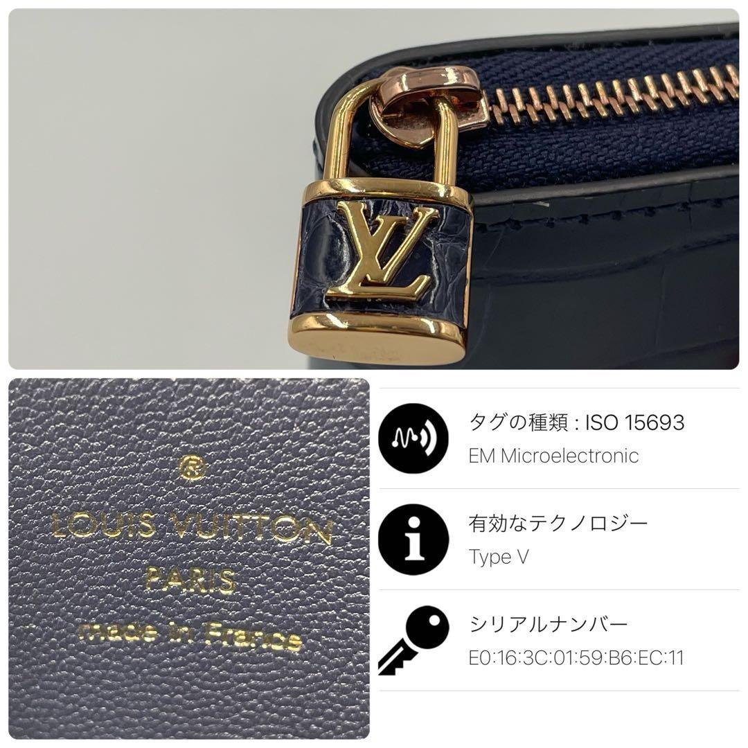 現行・最高級✨ルイヴィトン クロコダイル ジッピー パース LV ネイビー