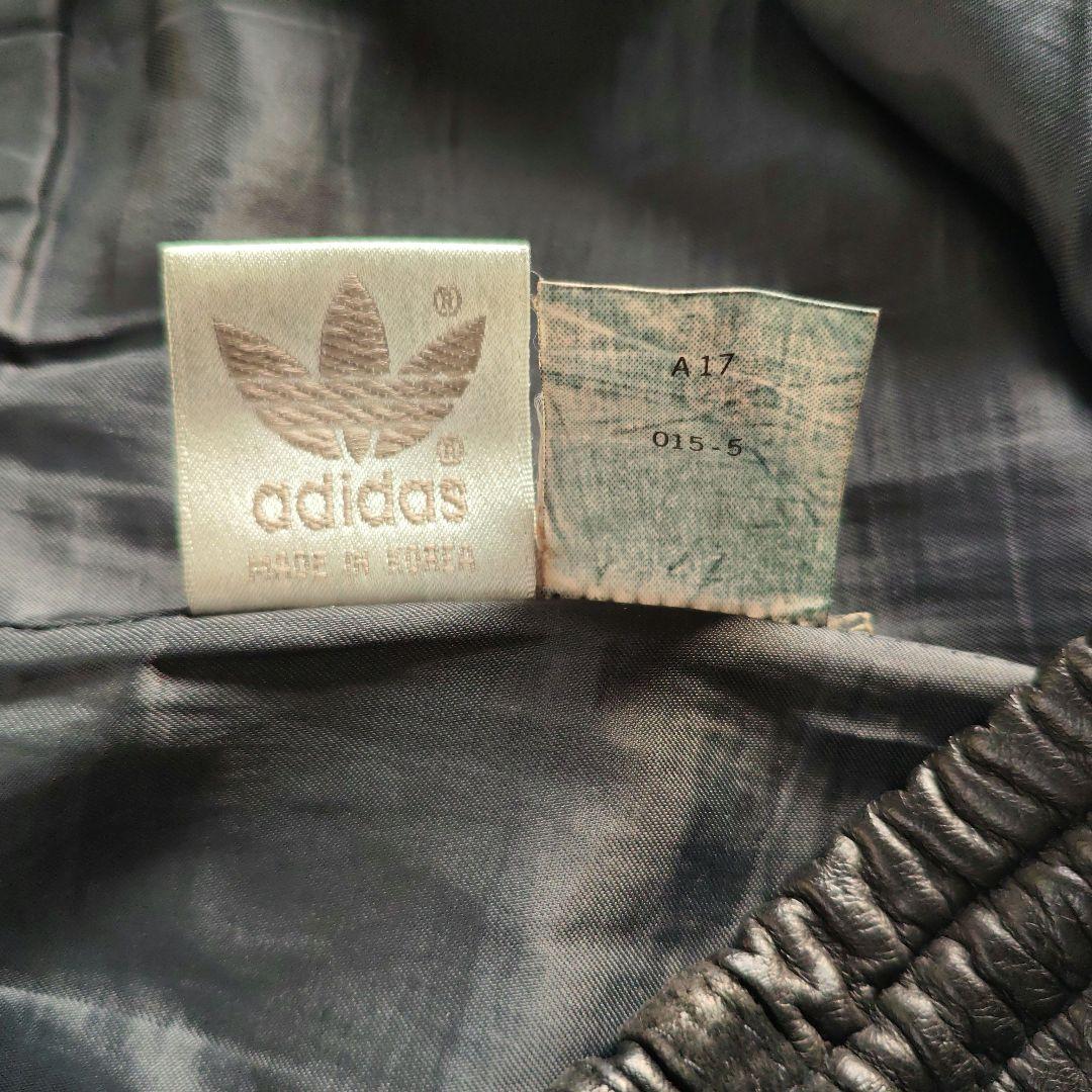 adidas レザーパンツ ヴィンテージ 90s RUN DMC オールブラック