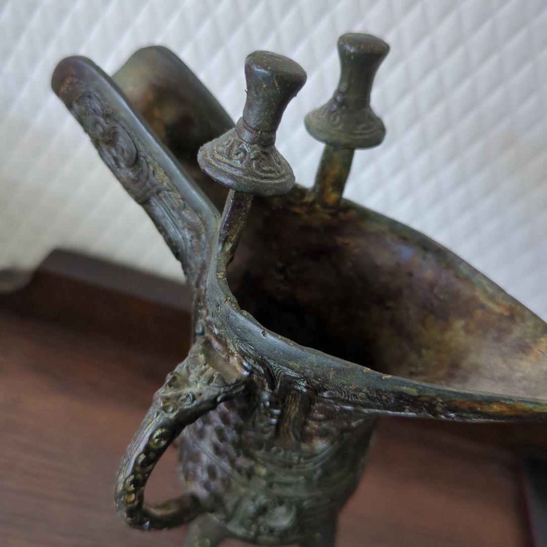 骨董　爵　しゃく　古青銅器 酒器　茶道具　茶道　アンティーク