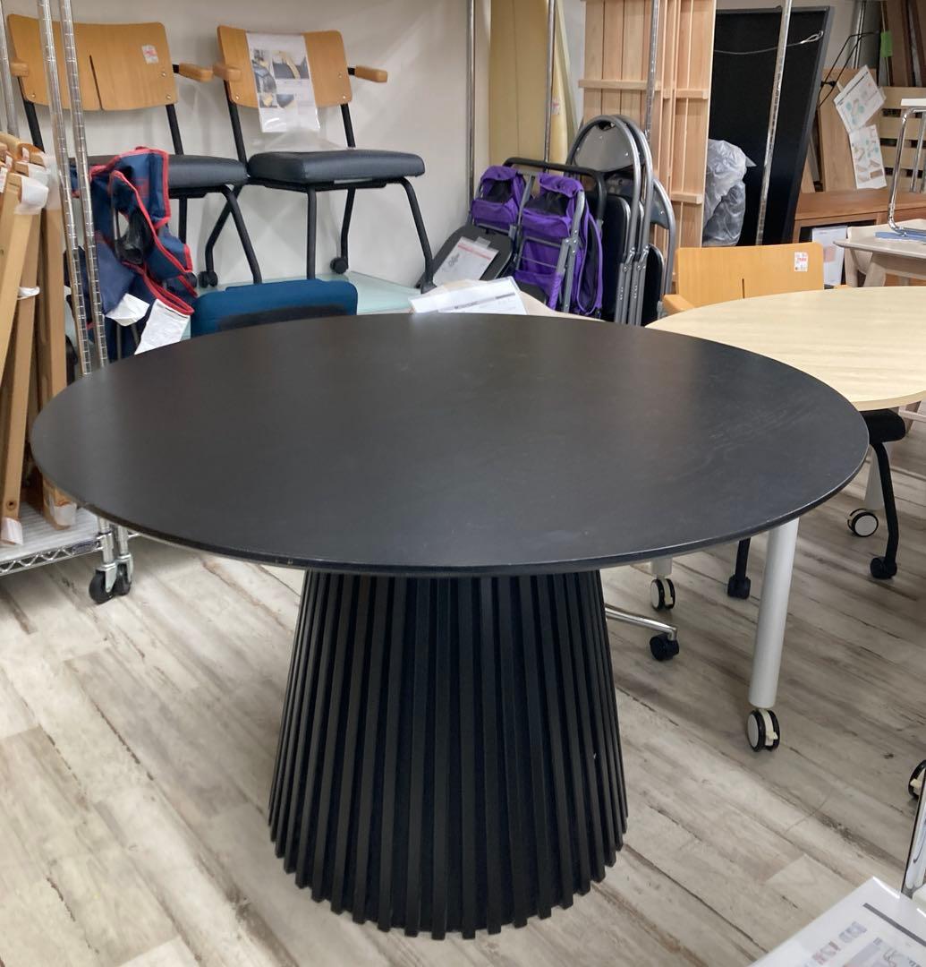 円形ダイニングテーブル　ラウンド型　天然木天板　幅120cm　北九州市福岡市限定