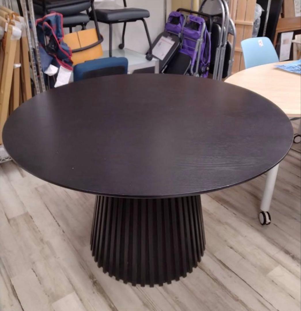 円形ダイニングテーブル　ラウンド型　天然木天板　幅120cm　北九州市福岡市限定