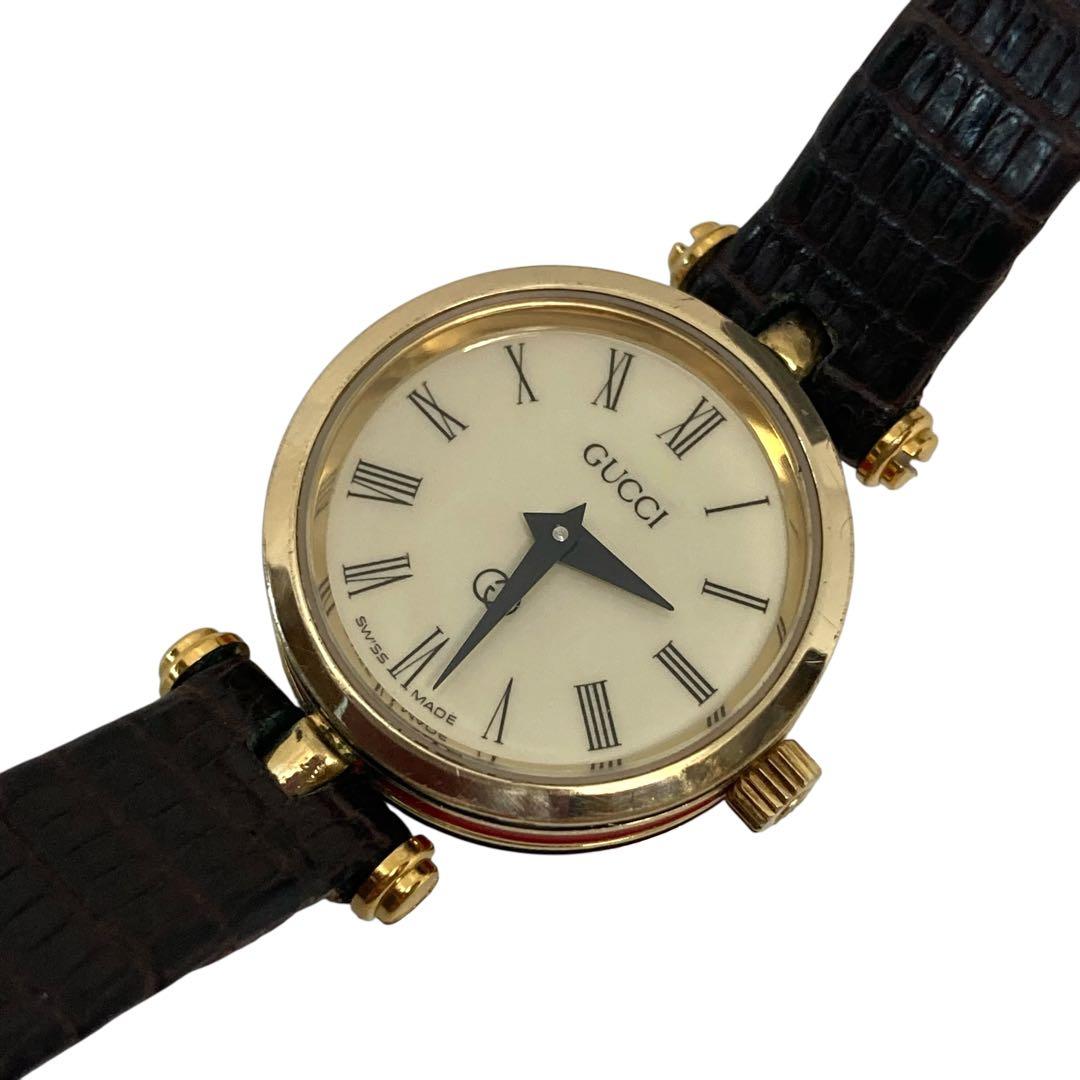 Ⴤ1345 ꕤ美品 GUCCI シェリーライン 腕時計 ゴールド 2針 クォーツ
